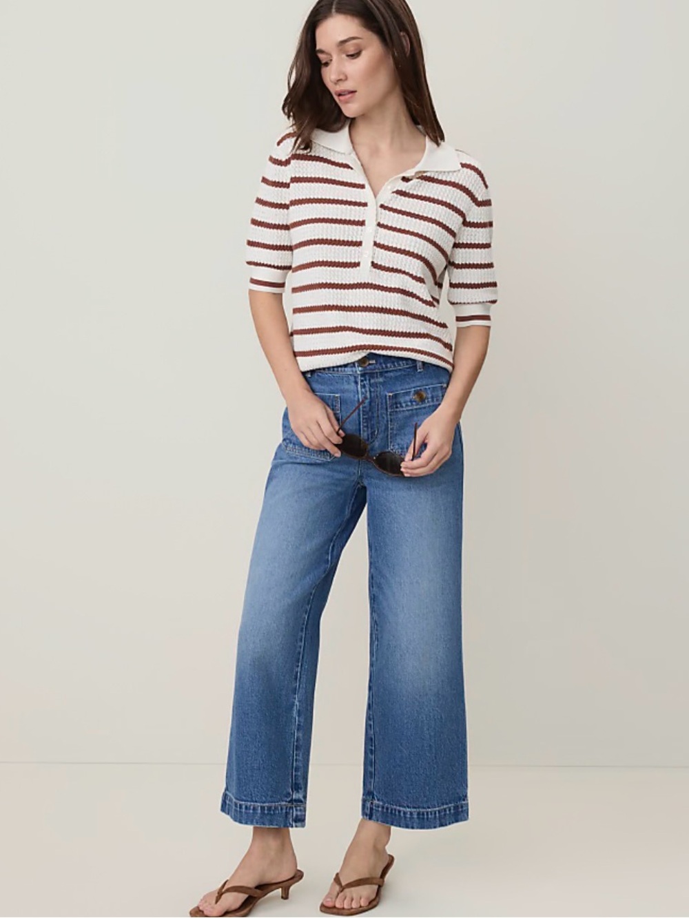 Ann Taylor Weekend Wide-Leg Crop Jeans - Light Blue 6 / 28